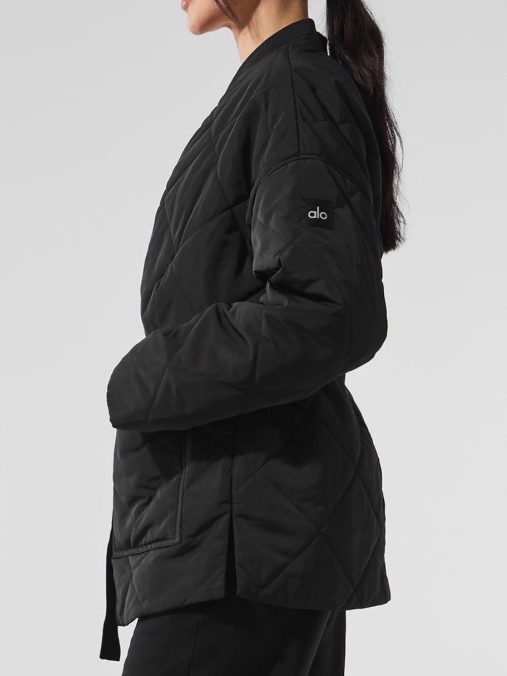 ALO Yoga Urbanite Wrap Puffer Fleece lined jacket, size Small